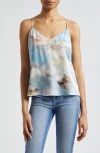 L AGENCE JANE ART PRINT SILK CAMISOLE