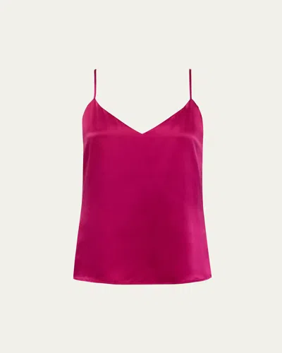 L Agence Jane Silk Top In Ruby