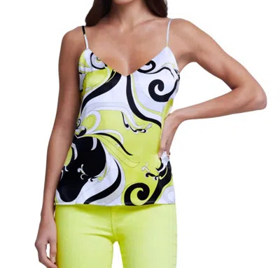 L Agence Jane Spaghetti Strap Top In Martin In Black/white Saint Martin
