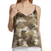 L AGENCE JANE TANK TOP IN ARMY GREEN CAMOUFLAGE