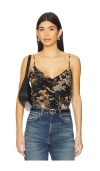 L Agence Tapestry Jungle Jane Spaghetti-strap Tank Top In Black Multi Tapestry Jungle Print