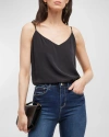 L Agence Jane V-neck Spaghetti-strap Silk Tank In Black
