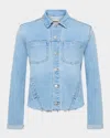 L Agence Janelle Cut-off Denim Jacket In Blue