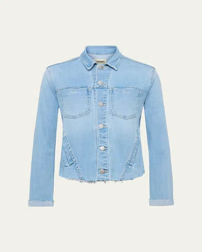 L AGENCE JANELLE CUT-OFF DENIM JACKET