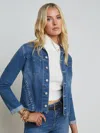 L Agence Janelle Denim Jacket In Stanton