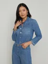 L Agence Janelle Denim Jacket In Blue