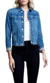 L Agence L'agence Janelle Slim-fit Raw Denim Jacket In Sutton