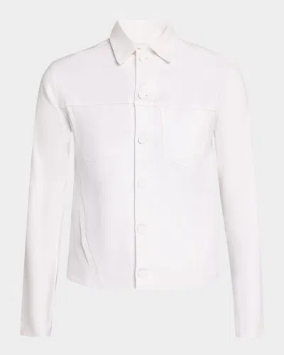 L Agence Janelle Slim Coated Denim Jacket In Blanc Coated