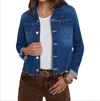 L Agence Janelle Raw-cut Denim Jacket In Multi