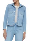 L Agence Janelle Slim Raw Jacket In Cruz In Blue