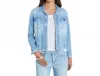 L Agence Janelle Slim Raw Jacket In Olympia In Multi
