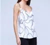 L Agence Jasmina Camisole Tank In Black And White In White