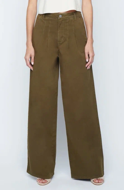 L'agence Jayce Pleated Wide-leg Jeans In British Khaki