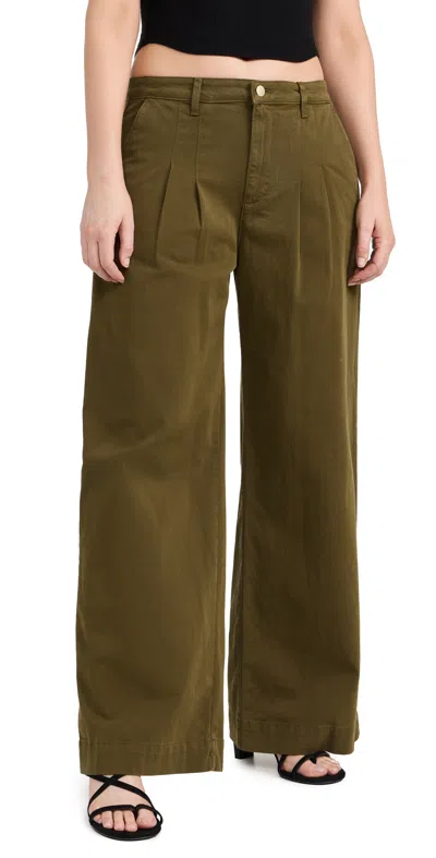 L Agence Jayce Pleated Wide Leg Trousers British Khaki