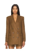 Shop L Agence Jayda Blazer In Brown