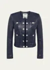 L Agence Jayde Leather Jacket In Midnight