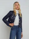 L Agence Jayde Leather Jacket In Midnight