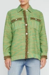 L AGENCE JEANINE COTTON BLEND TWEED SHIRT JACKET