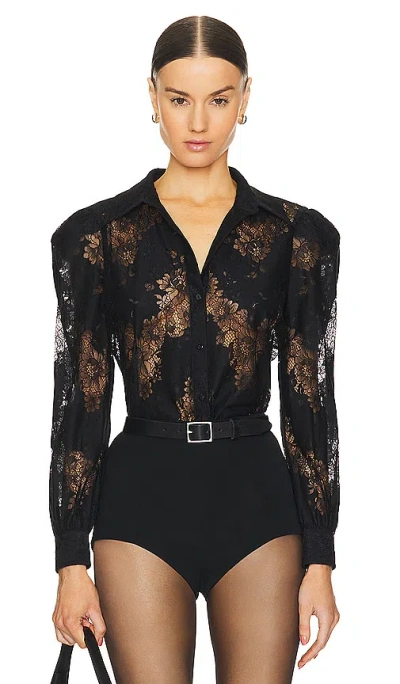 L Agence Women's Jenica Floral Lace Blouse In Black