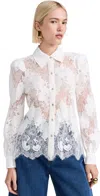 L AGENCE JENICA LACE BLOUSE IVORY