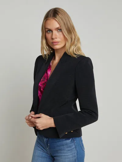 L Agence Jennah Blazer In Black/rosa Chinensis