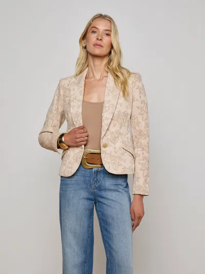 L Agence Jennah Jacquard Blazer In Neutral