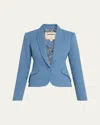 L Agence Jennah Single-breasted Tweed Blazer In Harbor Bluegood Luck Chain