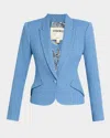 L Agence Jennah Single-breasted Tweed Blazer In Harbor Bluegood Luck Chain