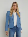 L Agence Jennah Single-breasted Tweed Blazer In Harbor Blue/good Luck Chain