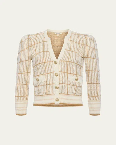 L AGENCE JENNI KNIT THREE-QUARTER SLEEVE CARDIGAN