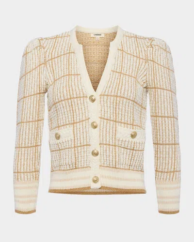 L AGENCE JENNI KNIT THREE-QUARTER SLEEVE CARDIGAN