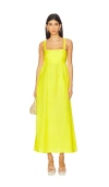 L Agence Jessamy Linen-blend Maxi Dress In 柠檬色