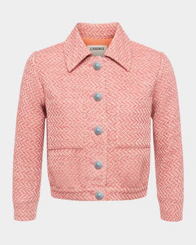 L Agence Jia Cropped Tweed Jacket