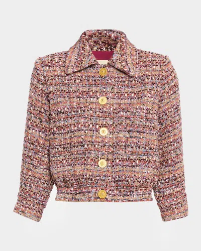 L AGENCE JIA CROPPED TWEED JACKET