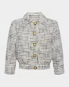 L Agence Jia Tweed Jacket In Ecrublack