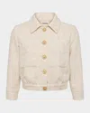 L Agence Jia Sequined Tweed Jacket In Neutral