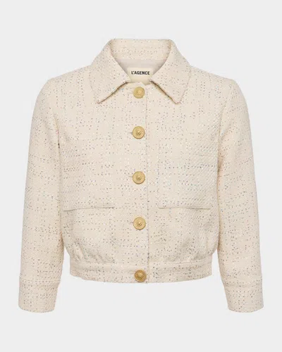 L Agence Jia Cropped Tweed Jacket In Multi