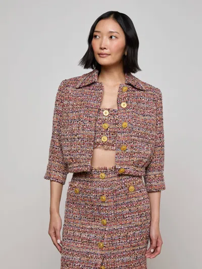 L Agence Jia Tweed Jacket In Pink