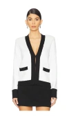 L Agence Jinny Sequin Cardigan In Black,white