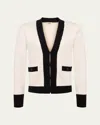 L Agence Jinny Sequin Cardigan In Ivory Sequinblack