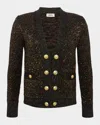 L Agence Jinny Sequin Cardigan In Blackgold Sequin
