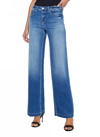 L Agence Joanne Lo W Rise Wide Leg Jeans In Palermo Pale In White