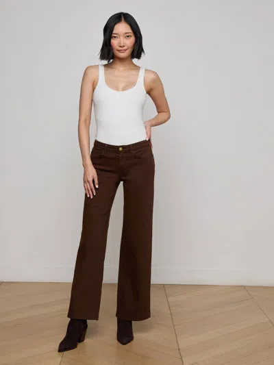 L Agence Joanne Low-rise Wide-leg Jean In Brown