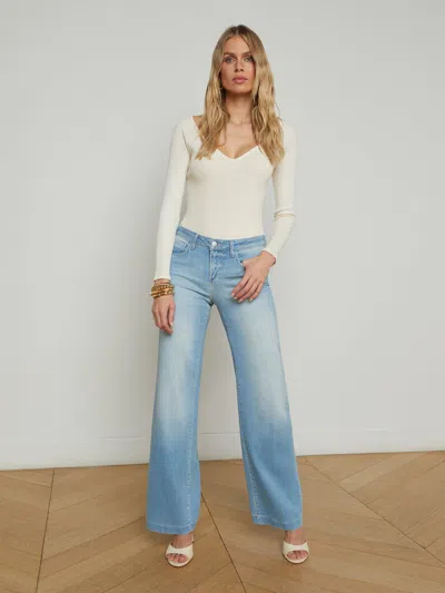 L Agence Joanne Low-rise Wide-leg Jean In Essex