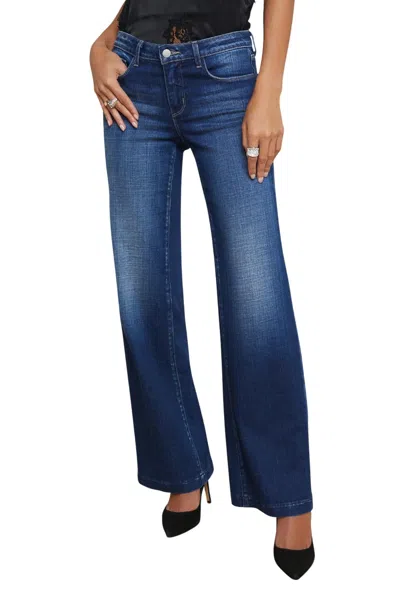 L Agence Joanne Low Rise Wide Leg Jean In Haven In Blue