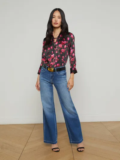 L Agence Joanne Low-rise Wide-leg Jean In Palermo