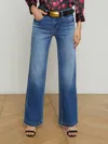 L Agence Joanne Low-rise Wide-leg Jeans In Palermo In Multi