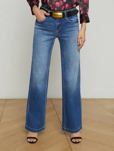 L Agence Joanne Low-rise Wide-leg Jeans In Palermo In Multi