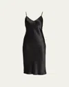 L Agence Jodie V-neck Silk Slip Dress In Black