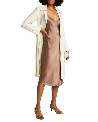 L Agence Jodie V-neck Silk Slip Dress In Brown